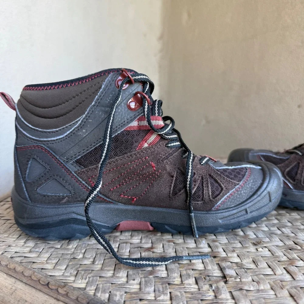 Merrell Capra Hiking Boots Kids 3M Brown Waterproof Leather Trail Shoes Outdoor